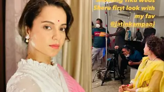 After wrapping 'Tejas' Kangana Ranaut now shares BTS from 'Tiku weds Sheru' Thumbnail
