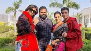 Alia Bhatt, Ranveer Singh and Karan Johar are all smiles from the sets of Rocky aur Rani ki Prem Kahani