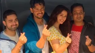 Disha Patani shares happy pictures with co-star Sidharth Malhotra from the sets of Yodha Thumbnail