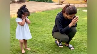 Shilpa Shetty's daughter Samisha chants Gayatri mantra as she sees an injured bird lying in her lawn