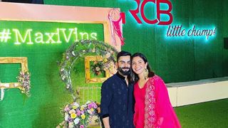 Anushka Sharma and Virat Kohli are a bundle of joy as they drees up for Glenn Maxwell's wedding reception