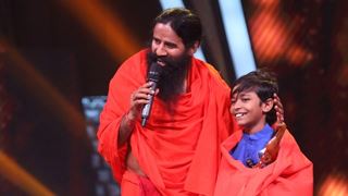 Baba Ram Dev gifts Superstar Singer 2 contestant Pranjal Biswas his vastra and kadhau from Haridwar