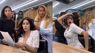 Janhvi Kapoor gets all goofy with her hair & makeup team vibing on 'Mor Mor' song from 'GoodLuck Jerry'