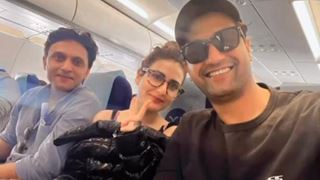 Fatima Sana Shaikh called her costars 'Ache Bache' as she jets off for the shoot of 'Sam Bahadur'