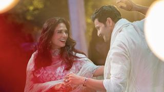 Ali Fazal-Richa Chadha Mehendi pics: It’s all vibrant and blingy for the couple 