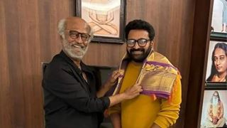 Kantara star Rishabh Shetty is all elated as he meets Rajinikanth; pens a note for him