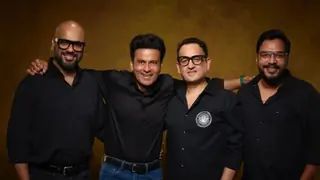  Manoj Bajpayee, Vinod Bhanushali & Apoorv Singh pose on sets of their courtroom drama; shoot in progress  Thumbnail