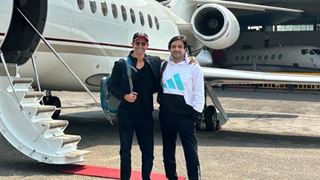 'Fighter' filming begins: Hrithik Roshan along with director Siddharth Anand pose in front of a private jet