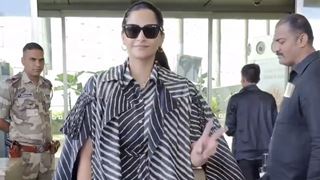 Sonam Kapoor slays her airport look in a monochrome attire; exudes boss lady vibes