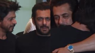 Salman Khan gives a tight hug to Shah Rukh Khan as the latter attends Bhaijaan's birthday bash