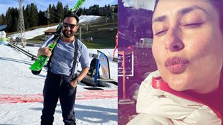 Kareena Kapoor can't stop fawning over Saif as they go skiing at their favourite destination in Switzerland