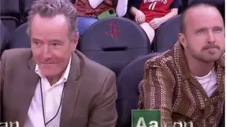  'Breaking Bad' guys Bryan Cranston & Aaron Paul reunites at  Houston Rockets Game Thumbnail