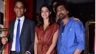 Ananya Panday poses with Vikramaditya Motwane at the wrap-up party of their project; dons a chic playsuit Thumbnail