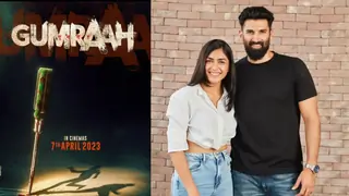 Gumraah: Poster of the Aditya Roy Kapur and Mrunal Thakur starrer out; to release on 7th April Thumbnail