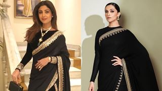 Friday fashion face-off: Deepika Padukone and Shilpa Shetty defines elegance in black and golden saree