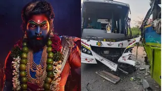 Emergency on the sets: Allu Arjun's 'Pushpa 2' team hospitalized after bus collision Thumbnail