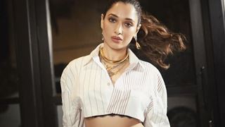Tamannaah Bhatia stuns in a trendy crop shirt and detachable jeans combo