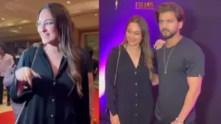 Paps shout 'hit jodi hai' as Sonakshi Sinha and Zaheer Iqbal arrive for an event together - Watch Thumbnail