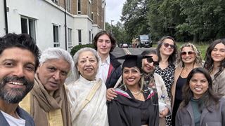 Farhan Akhtar celebrates daughter Shakya's graduation with Shibani and family: Pic