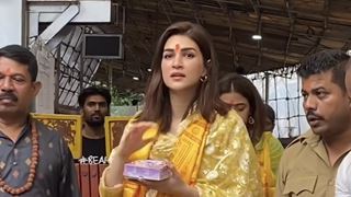 Kriti Sanon visits Siddhivinayak temple post her big win; radiates elegance in a yellow salwar suit