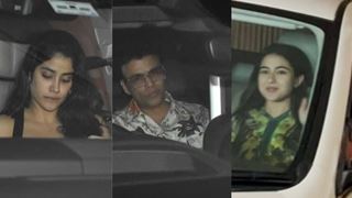 Sara Ali Khan, Janhvi Kapoor & Karan Johar gather at Manish Malhotra's residence; fans speculate a work collab