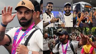 Team India returns triumphant: Fans go wild at Delhi Airport as Virat Kohi, Rohit & others do victory dance  Thumbnail