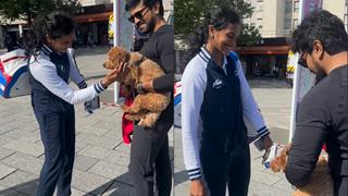 Paris Olympics 2024: PV Sindhu finds a furry friend in Ram Charan's poodle Rhyme; watch adorable video thumbnail