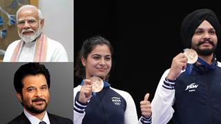 PM Modi & Bollywood stars celebrate as Manu Bhaker and Sarabjot Singh's bronze triumph at Paris 2024 Olympics  thumbnail