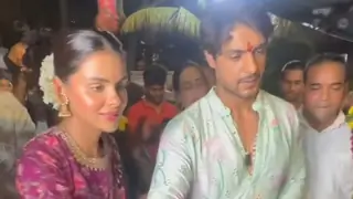 Priyanka Chahar Choudhary And Ankit Gupta perform Ganesh aarti together during visarjan