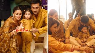 Ranbir Kapoor, Alia Bhatt, and Raha serves major festive goals in coordinated outfits - See PICS Thumbnail