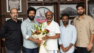 Rajinikanth Meets Amaran Team. Extends best wishes to Sivakarthikeyan