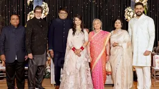 Abhishek Bachchan spotted at a wedding posing with Amitabh-Jaya Bachchan; Aishwarya and Aaradhya missing  Thumbnail