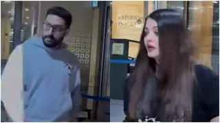 Aishwarya Rai Bachchan and Abhishek Bachchan spotted together at the airport smiling; amid divorce rumours  Thumbnail