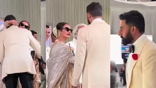 Abhishek Bachchan shares a warm moment with Rekha; Netizens say, "kuch zyda hi......." Thumbnail