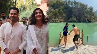 Varun Dhawan & Pooja Hegde wrap shoot for 'Hai Jawani Toh Ishq Hona Hai' in Rishikesh, DIVE in the Ganges
