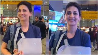 Sonali Bendre gets spotted at Mumbai airport with fractured hand as she suffers painful injury 