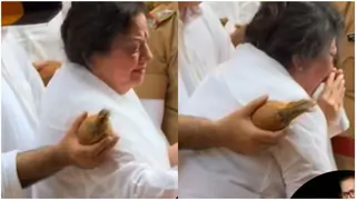 Manoj Kumar's Wife Shashi Goswami's Can’t Stop Shedding Tears At Husband’s Farewell; WATCH