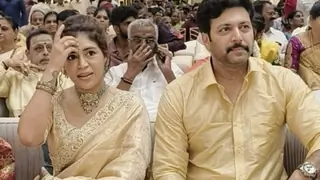 Ravi Mohan twins in gold attire with rumoured GF Kenishaa Francis during his first appearance post divorce