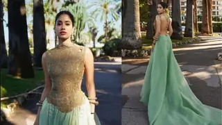 Janhvi Kapoor blends soft glam with Indian craft in mint-green look at Cannes red carpet