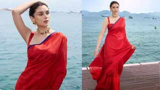 Aditi Rao Hydari wears sindoor and silk with poised grace at Cannes 2025