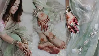 Hina Khan’s bridal look decoded: From custom MM saree to a poetic nod to their love 