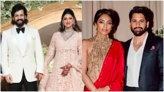 Sobhita Dhulipala shines in a red saree at Akhil Akkineni and Zainab Ravdjee’s wedding reception; See pics
