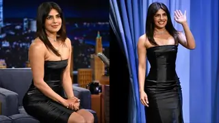 Priyanka Chopra slays in sleek black dress, teaches Jimmy Fallon punches on Tonight Show