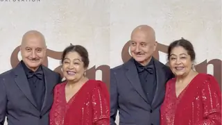 Anupam and Kirron Kher attend film premiere, netizens celebrate her spirit and elegant comeback        