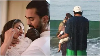 Athiya Shetty holds daughter Evaarah in her arms while KL Rahul adores her in the latest picture shared; See