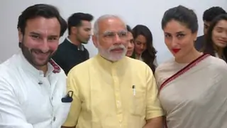Saif Ali Khan and Kareena Kapoor with Narendra Modi!