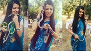 Lovey Sasan goes 'Click Click' with snakes on sets!