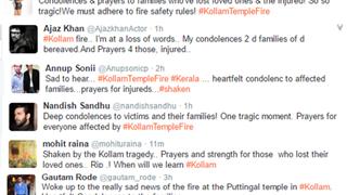 TV Celebs express their condolences on the Kollam Temple tragedy..