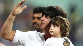 SRK, AbRam practise dance moves for KKR match Thumbnail