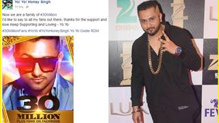 Yo Yo Honey Singh crosses 30M+ follower on Facebook!